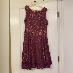 City Studio Lace Dress in Deep Purple